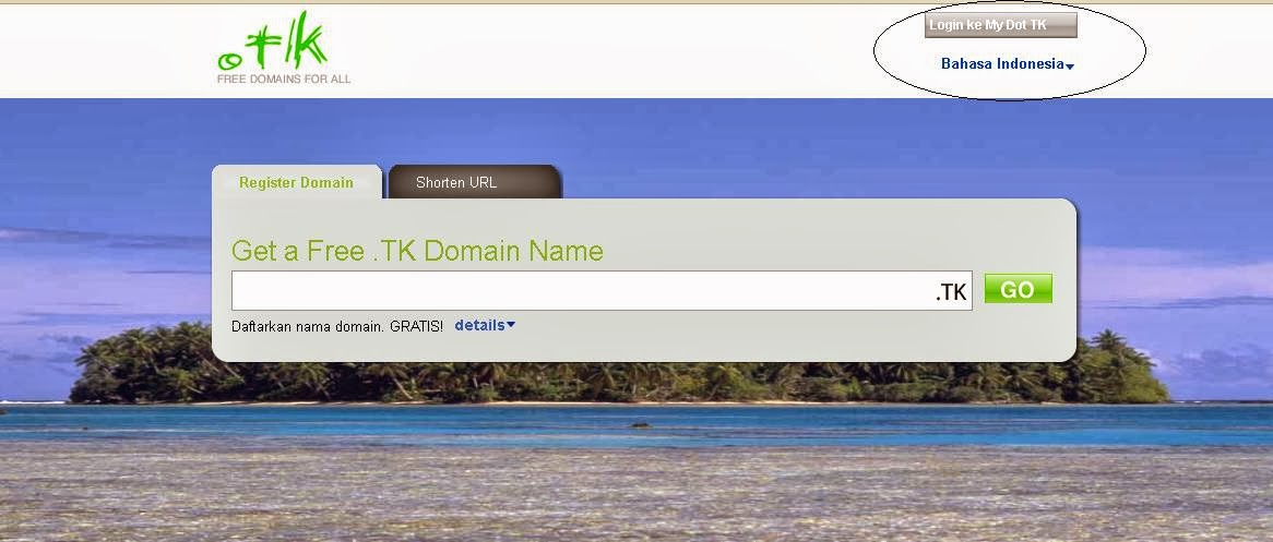 cara mendapatkan domain gratis dari dottk
